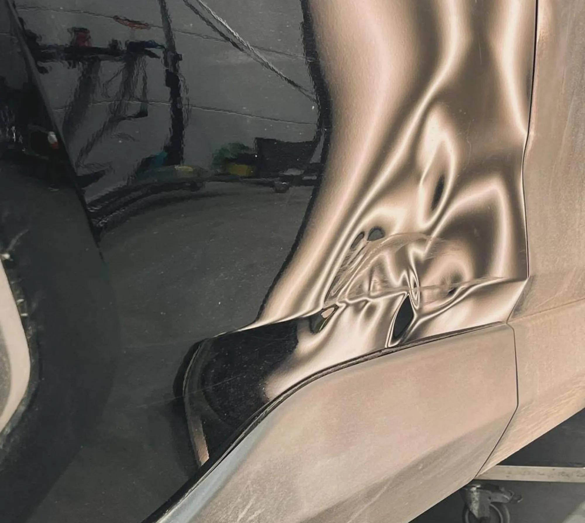 Fleet vehicle panel before repair